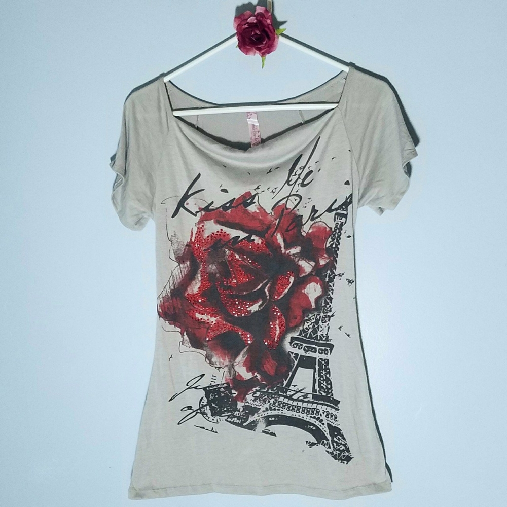 Kiss Me in Paris Cold Shoulder Top
